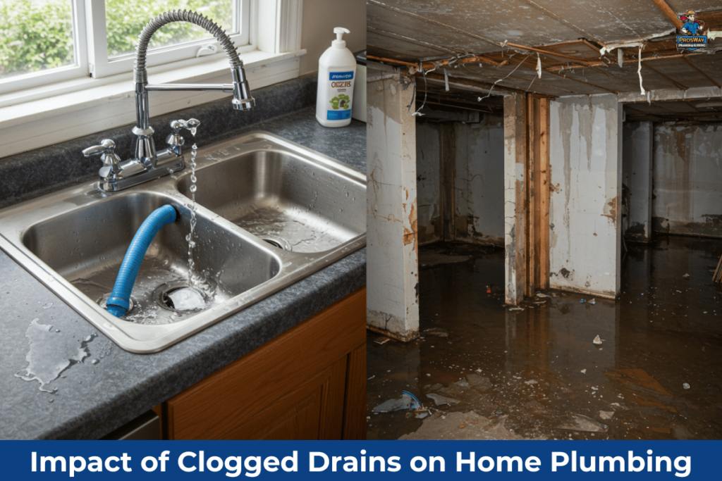 What to Do When You Have a Clogged Drain; impact of clogged drains on home plumbing 