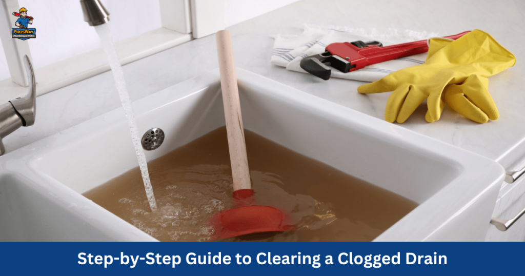 What to Do When You Have a Clogged Drain;  step by step guide to clear a drain 
