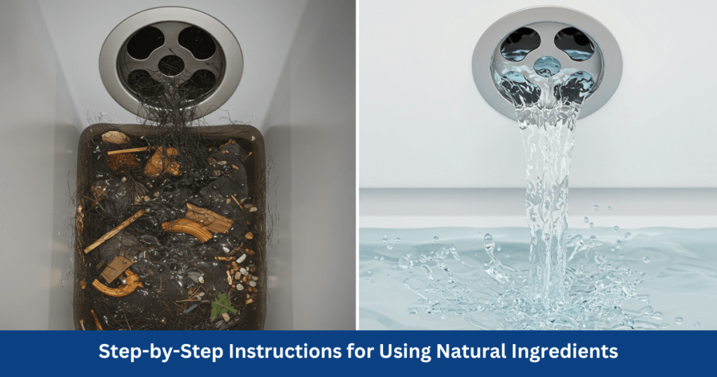 What Natural Ingredients Clear Drain Clogs Effectively; step by step instructions
